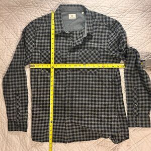 AG Adriano Goldschmied Men's Navy Gray Plaid Flannel Button-up Shirt Medium NWOT